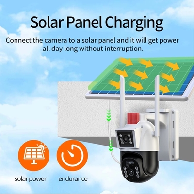 Wall Mount Solar Powered Outdoor Security Camera with Remote Mobile App Access