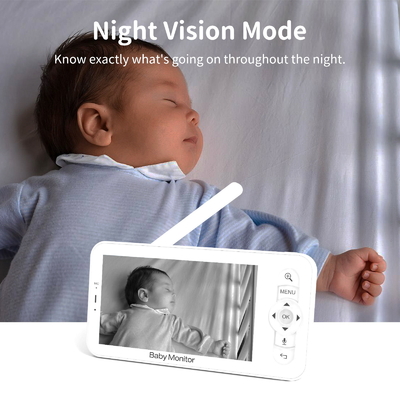 Motion Detection White Baby Care Camera Monitor Elderly Care Camera Two Way Audio